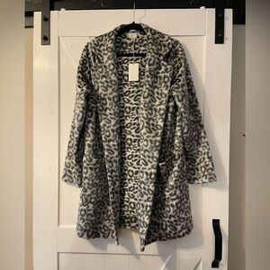 A New Day Gray Leopard Print Coat